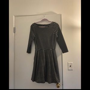 Black & Cream Striped Dress